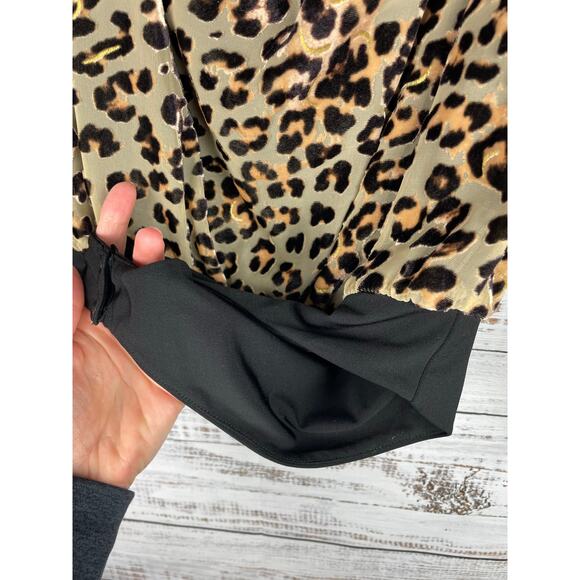 House of Harlow 1960 x Revolve Velvet Leopard Long Sleeve Off Shoulder Bodysuit - Picture 8 of 15